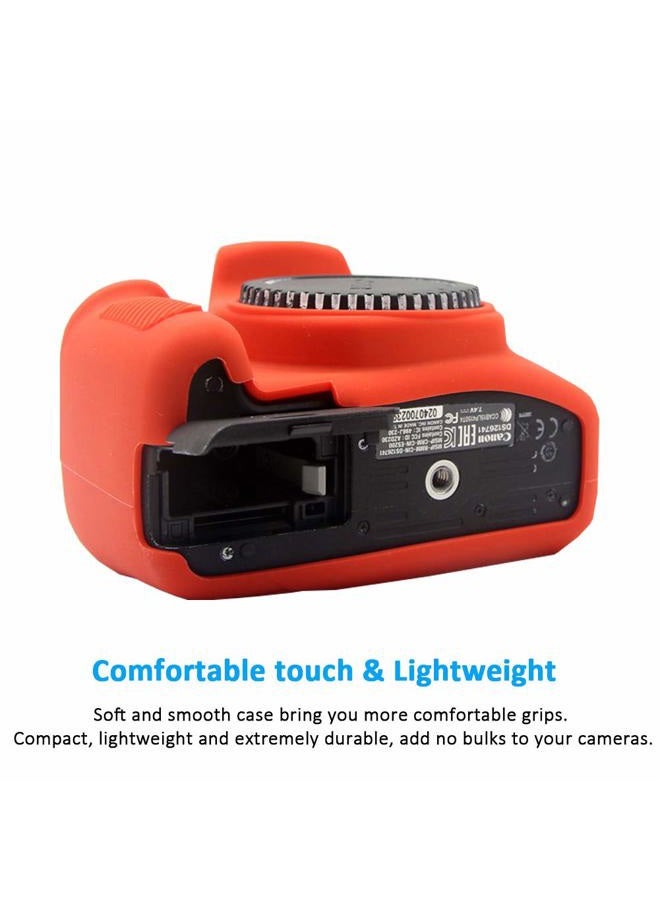 Easy Hood حافظة لكاميرا كانون EOS Rebel T6 T7، غطاء واقي من السيليكون الناعم المقاوم للخدش لكاميرا كانون EOS 1500D Rebel T7 / EOS 1300D Rebel T6 DSLR (أحمر) - Image 4