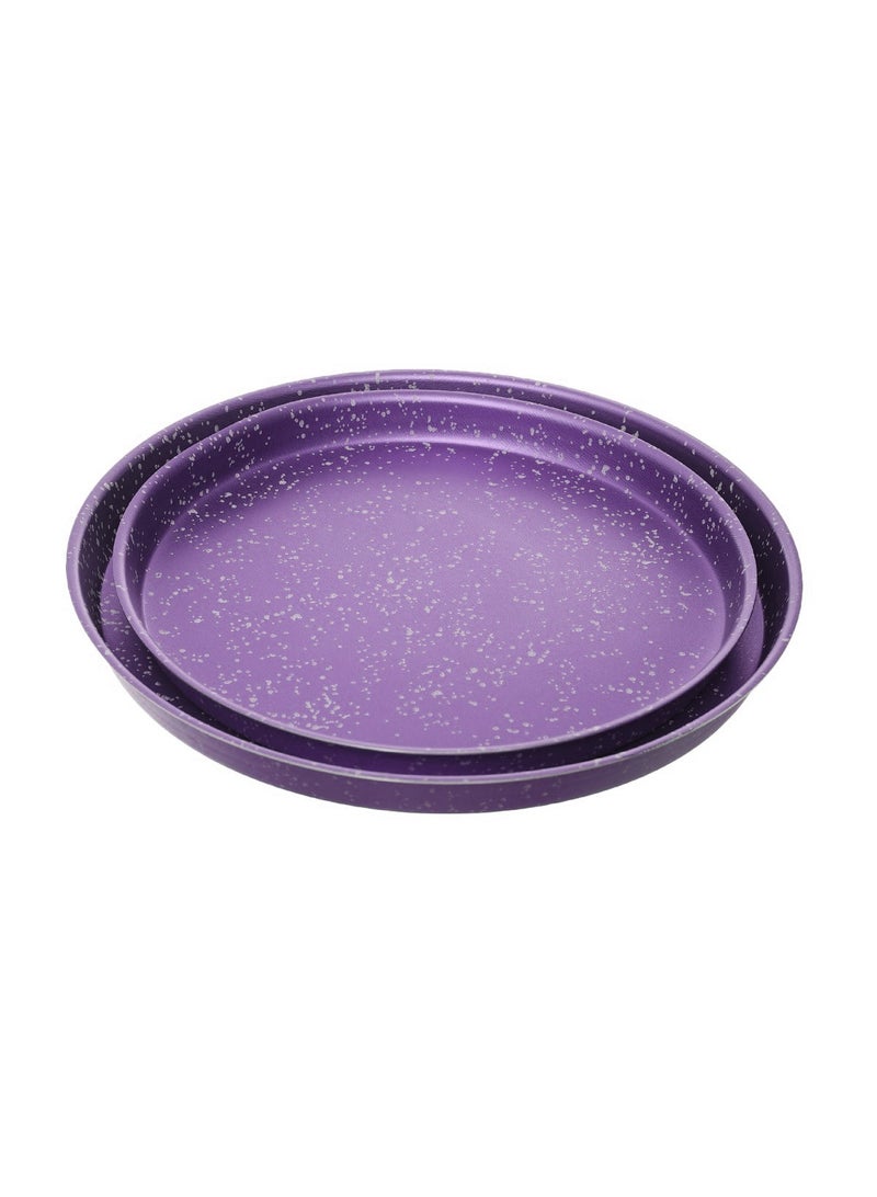 LAZORD Granite Pizza Tray - 2 Pcs - Size 26, 30 cm - Purple - Image 1