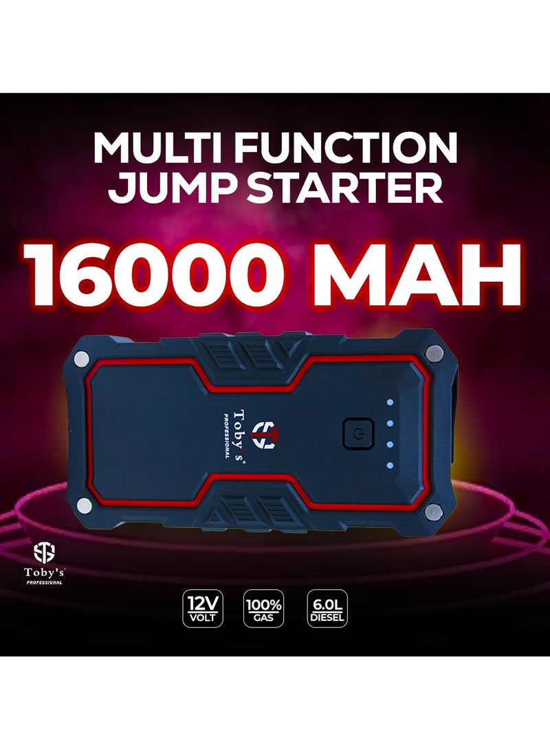 Toby's Toby's X16 16000mAh 59.2 watt-hour Jump Starter with PD 30W Fast Charging for Roadside Emergencies | Modified for Cars & Motorbikes  - Image 2