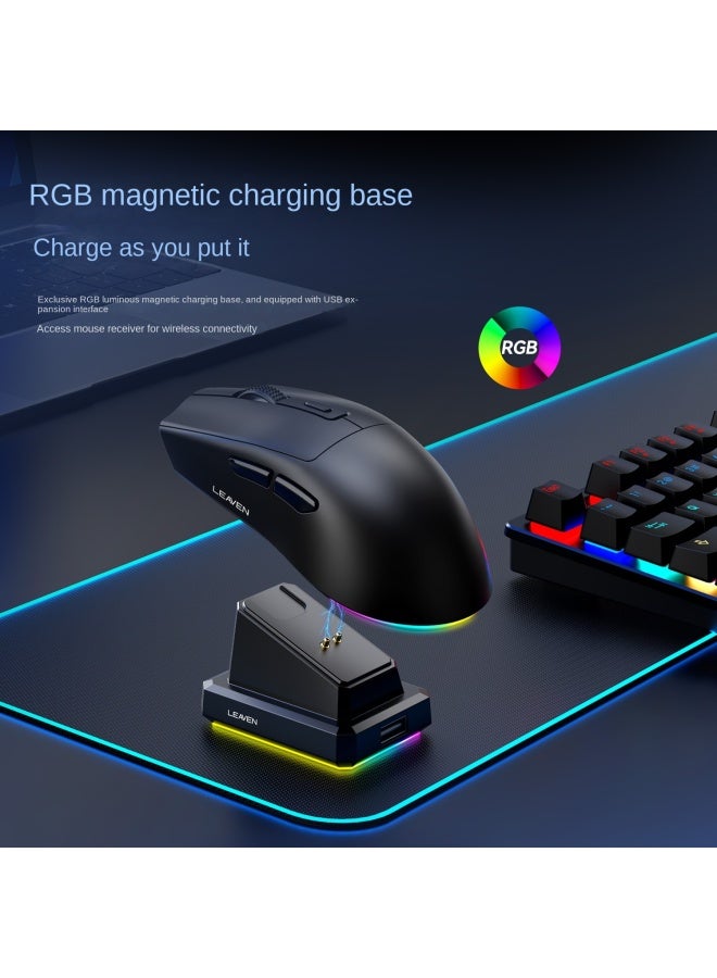 كراك ماوس لاسلكي بلوتوث مزدوج النمط مع قاعدة شحن، ماوس ألعاب كمبيوتر محمول خفيف الوزن لإلكترونيك سبورتس - Image 5