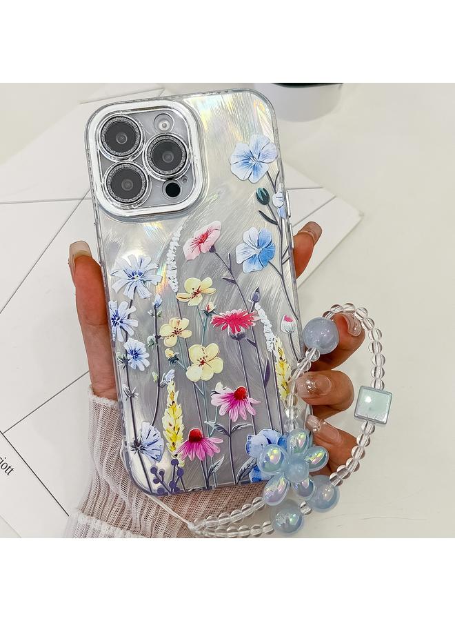 إيروريكس جراب لهاتف iPhone 15 Pro مصنوع من مادة TPU بتصميم زهور ونباتات مطلية بالكهرباء - Image 1