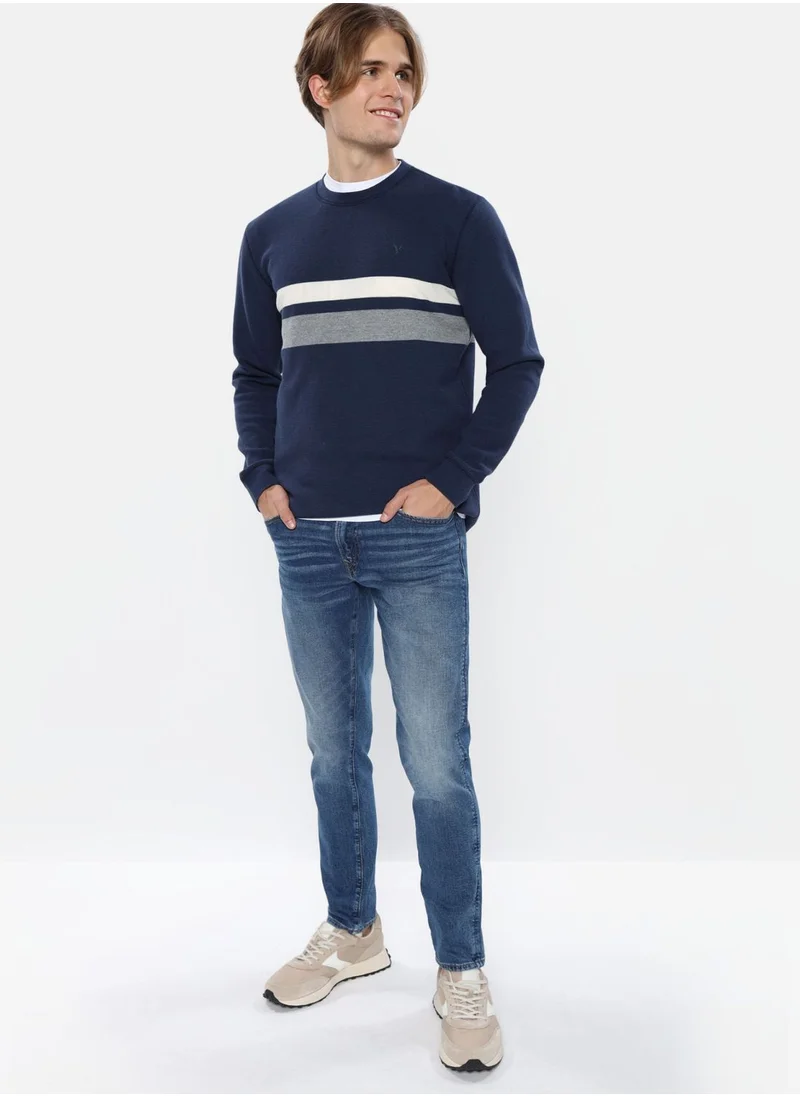 امريكان ايجل Striped Crew Neck T- Shirt