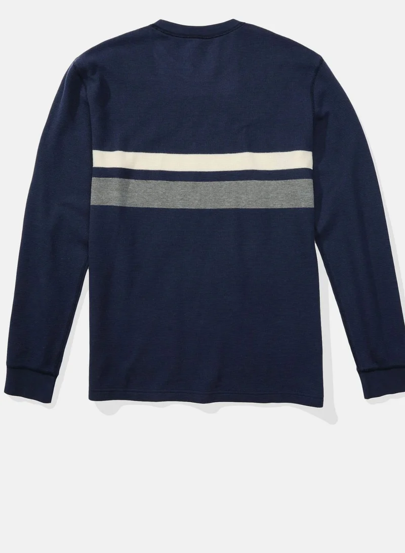 American Eagle Striped Crew Neck T- Shirt