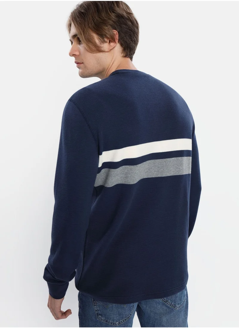 امريكان ايجل Striped Crew Neck T- Shirt