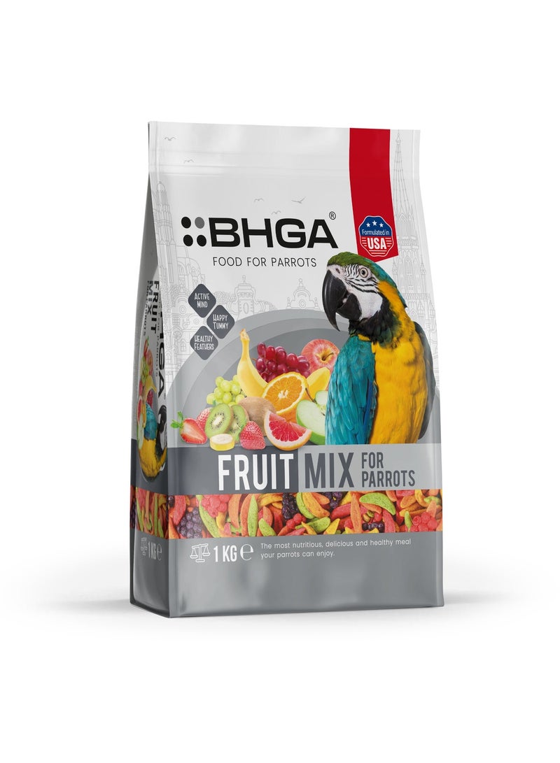 مزيج فواكه ممتاز للببغاوات 1 كجم – طعام طبيعي للطيور مع فيتامينات ومعادن | تغذية متوازنة وصحية للببغاوات الكبيرة - Image 1