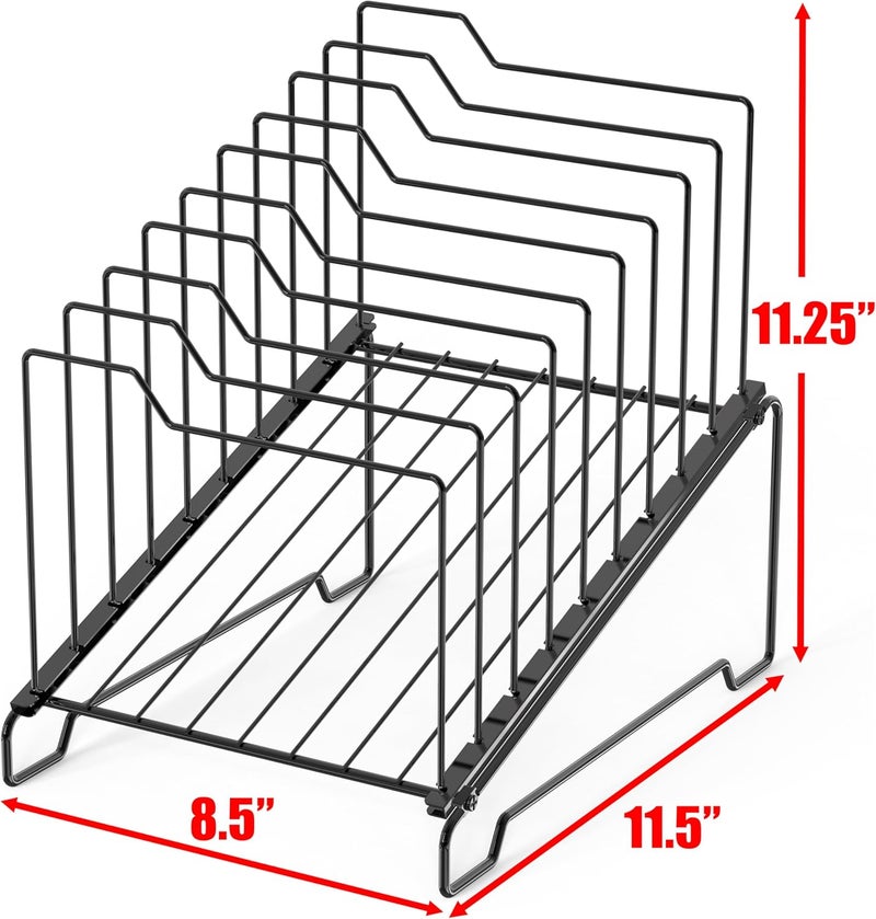 Simple Houseware Desk 9 Sections Wire Step File Sorter Organizer, Black - Image 2