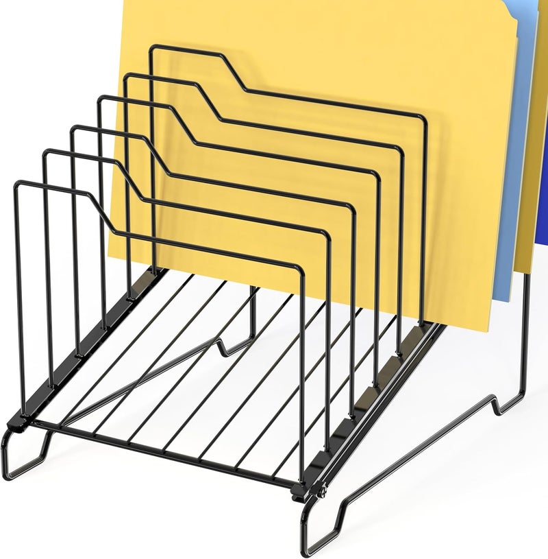 Simple Houseware Desk 9 Sections Wire Step File Sorter Organizer, Black - Image 1