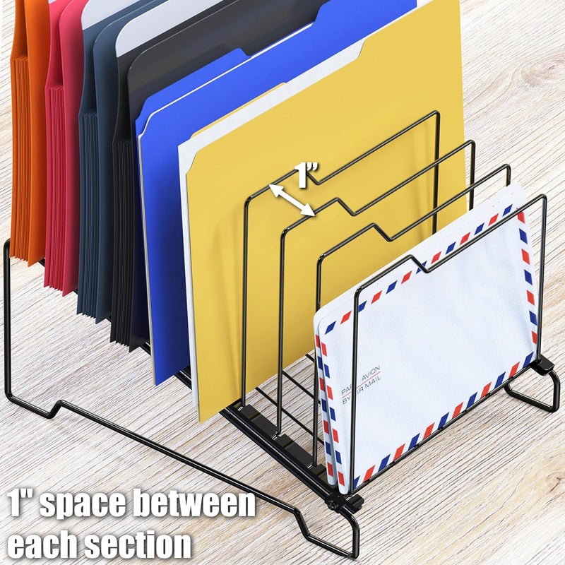 Simple Houseware Desk 9 Sections Wire Step File Sorter Organizer, Black - Image 4