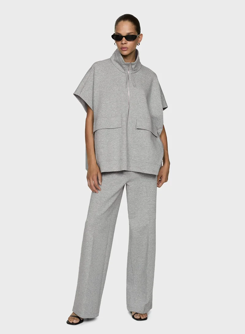 MANGO High-Rise Wideleg Trousers