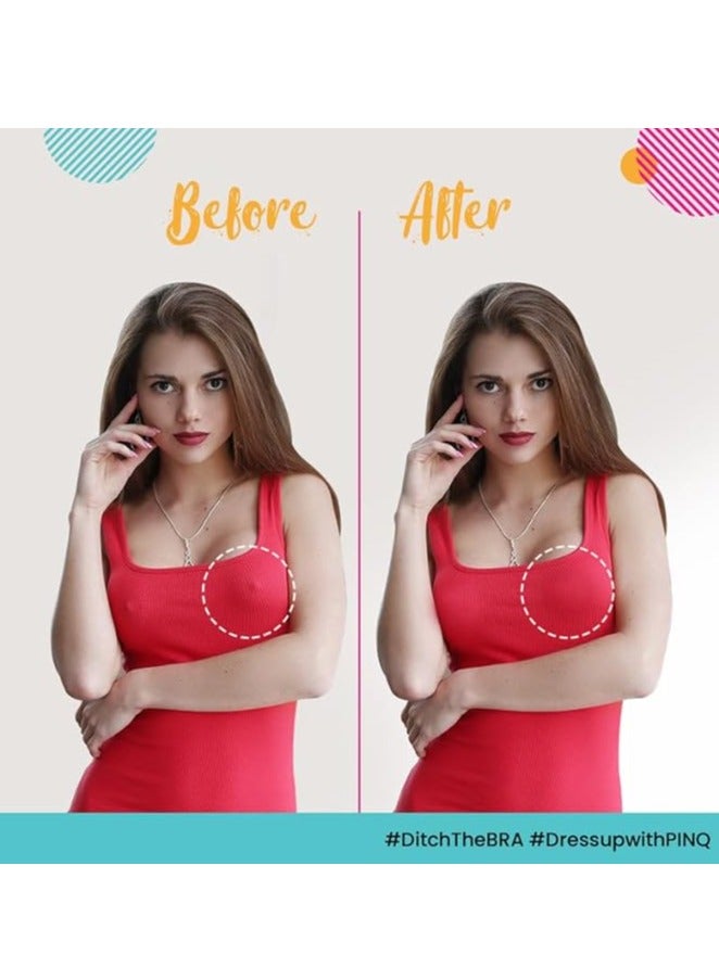 PINQ POLKA Nipple Cover Reusable for Women| Nipple Pasties Silicone - Premium Ultra Thin |Invisible & Skin Friendly Adhesive|Up to 12 Hrs Sticking Capacity |Reusable Cloth Bag - Image 4