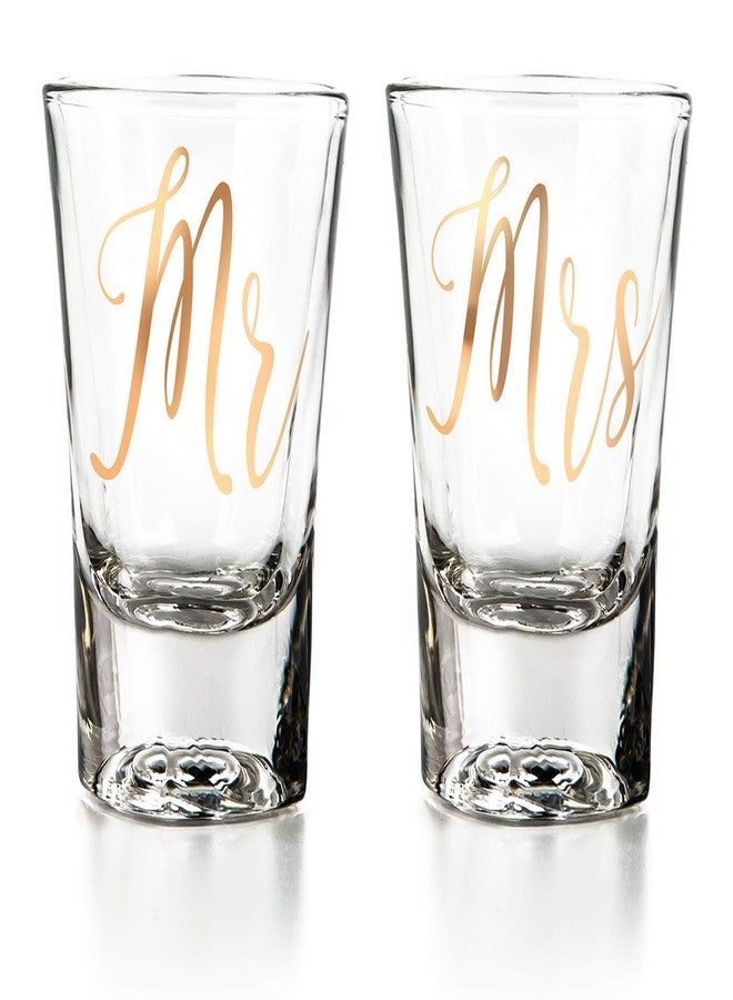 AICA Mr & Mrs Shot Glasses with Gift Box Packging Set of 2 (60ml) | Gift for Couple,clear - Image 2