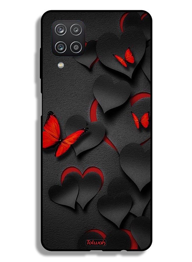 Tolwak غطاء حماية لهاتف سامسونج جالاكسي A12 بنمط قلوب وفراشات - Image 1