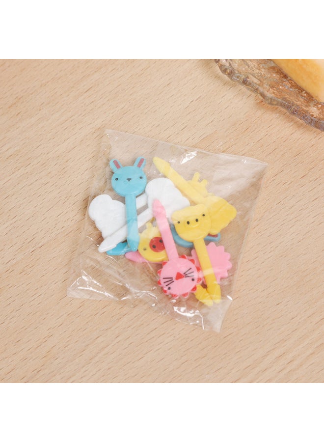 Japanese Cartoon Fruit Fork Cute Animal Fruit Fork Children Baby Special Fruit Sign Wholesale-Color:fruit Fork/animal World Opp  - Image 1