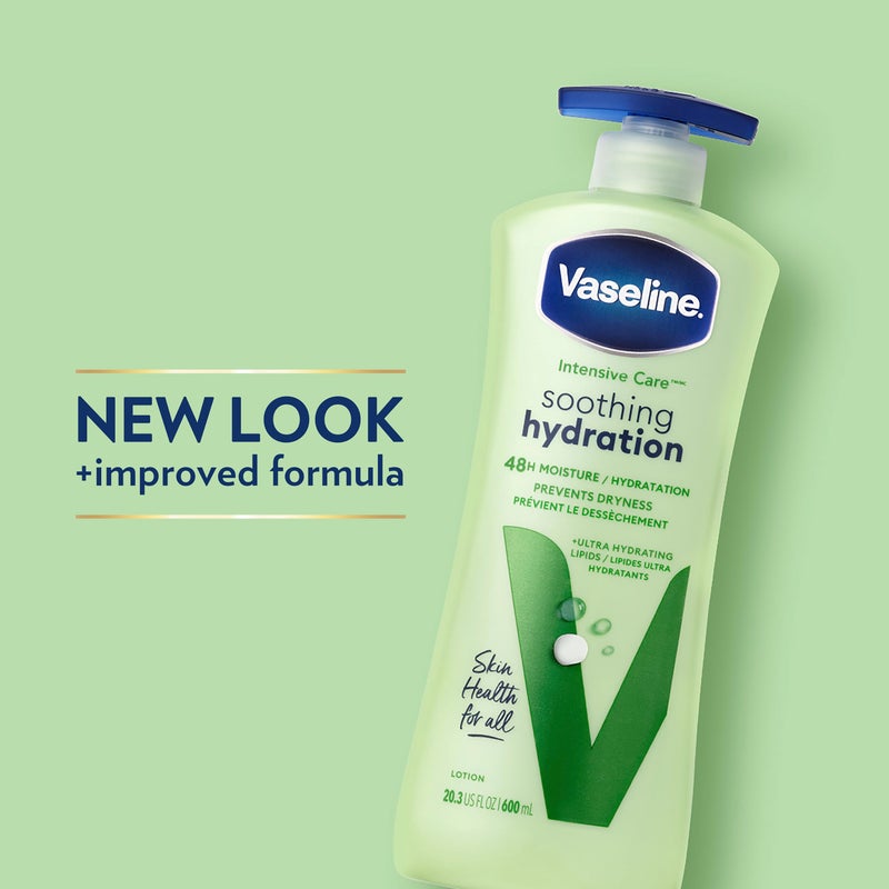Vaseline Intensive Care Body Lotion Soothing Hydration for Dry Skin with Ultra-Hydrating Lipids + 1% Aloe Vera Extract to Refresh Dehydrated Skin 20.3 oz - Image 5