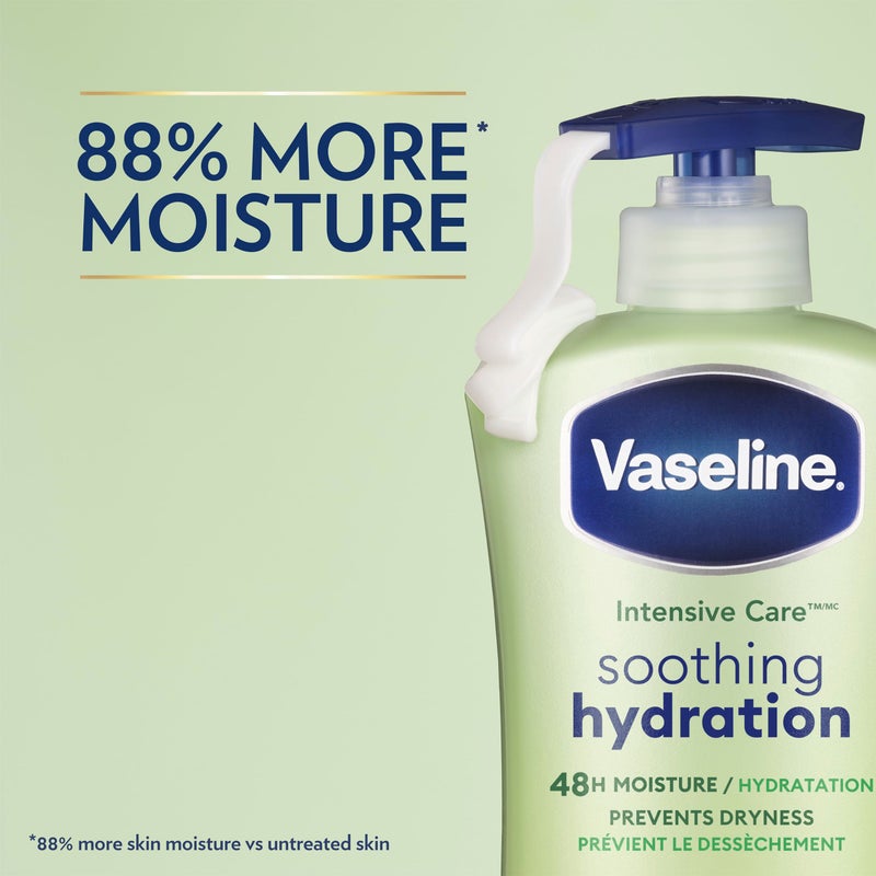 Vaseline Intensive Care Body Lotion Soothing Hydration for Dry Skin with Ultra-Hydrating Lipids + 1% Aloe Vera Extract to Refresh Dehydrated Skin 20.3 oz - Image 3