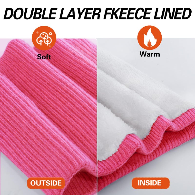 Oliumt Winter Neck Warmer Men Ski, Neck Gaiter Face Scarf Women (Rose Pink) - Image 4