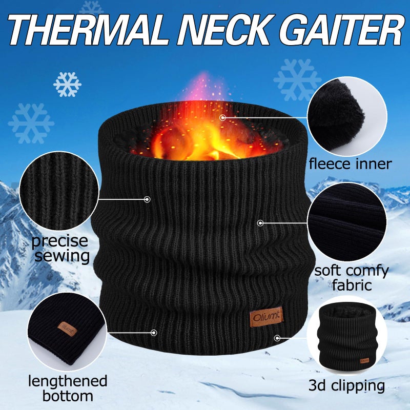 Oliumt Winter Neck Warmer Men Ski, Neck Gaiter Face Scarf Women (Rose Pink) - Image 3