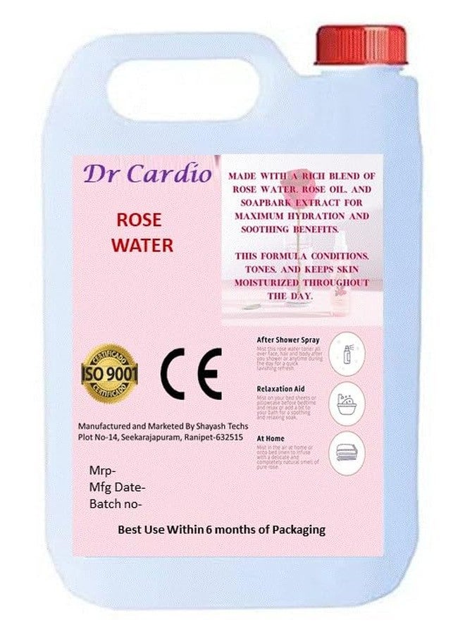 Dr Cardio Natural Rose Water Face and Skin Toner and Cleanser 5 ltr for Beauty Parlors Salons SPA - Image 2