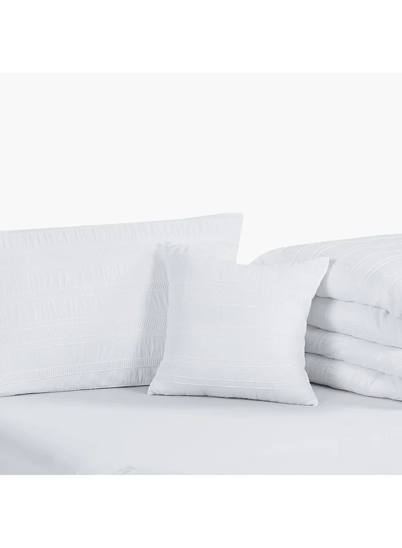 Home Box Waffle Crinkle 5-Piece King Comforter Set 240 x 220 cm