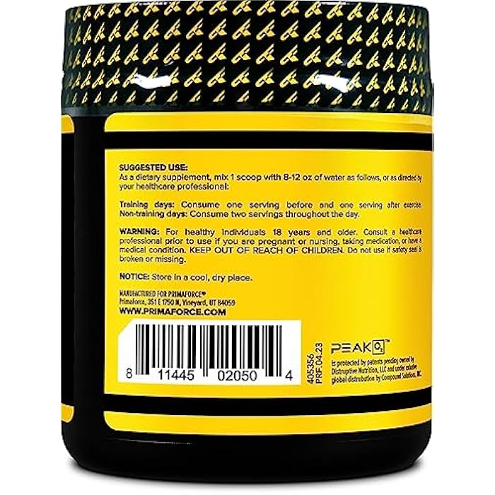 PrimaForce Peak O2 Workout Supplement, 120 Grams - Proprietary Blend, Non-GMO, Vegan and Gluten Free - Image 3