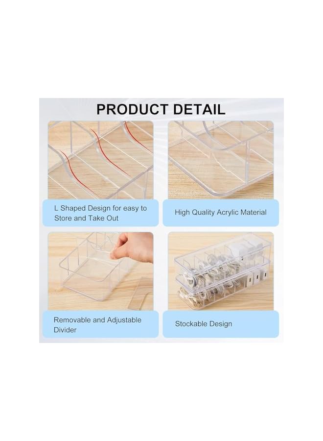 promass 2 Pcs Cable Organizer Box with Wire Ties, Data Cable Organizer Storage Box with Cable Ties, Plastic Cord Storage Box with Lid, Electronics Organizer for Home Office Desk Organizers (2) - Image 4