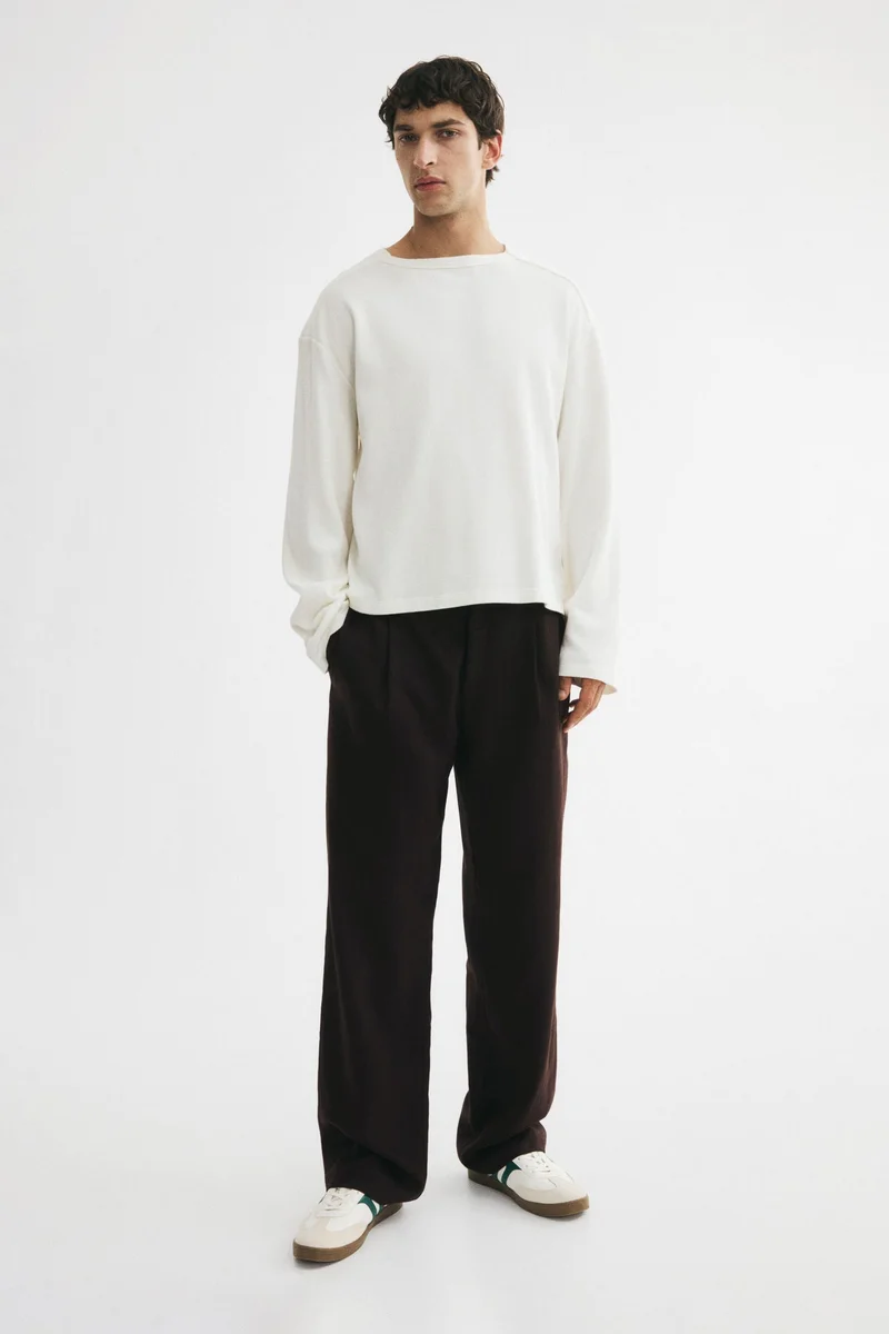 Relaxed Fit Linen-blend trousers