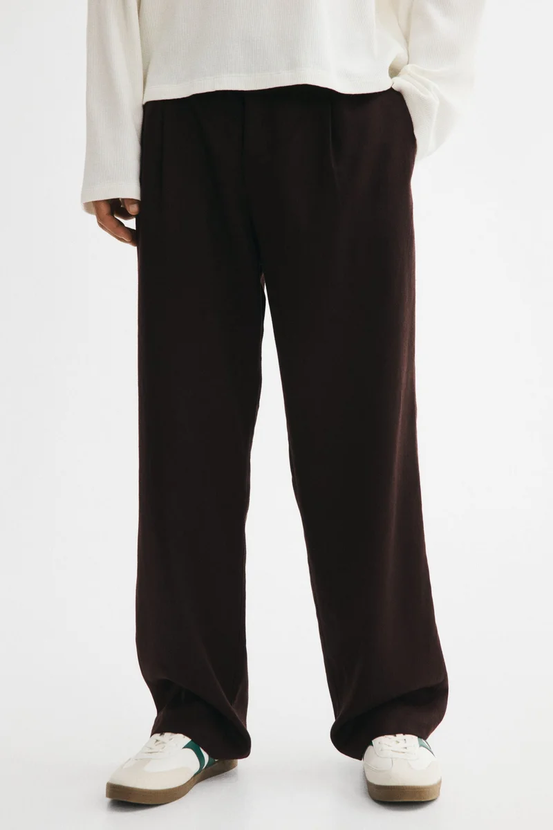 H&M  Relaxed Fit Linen-blend trousers for Men | Best Price UAE