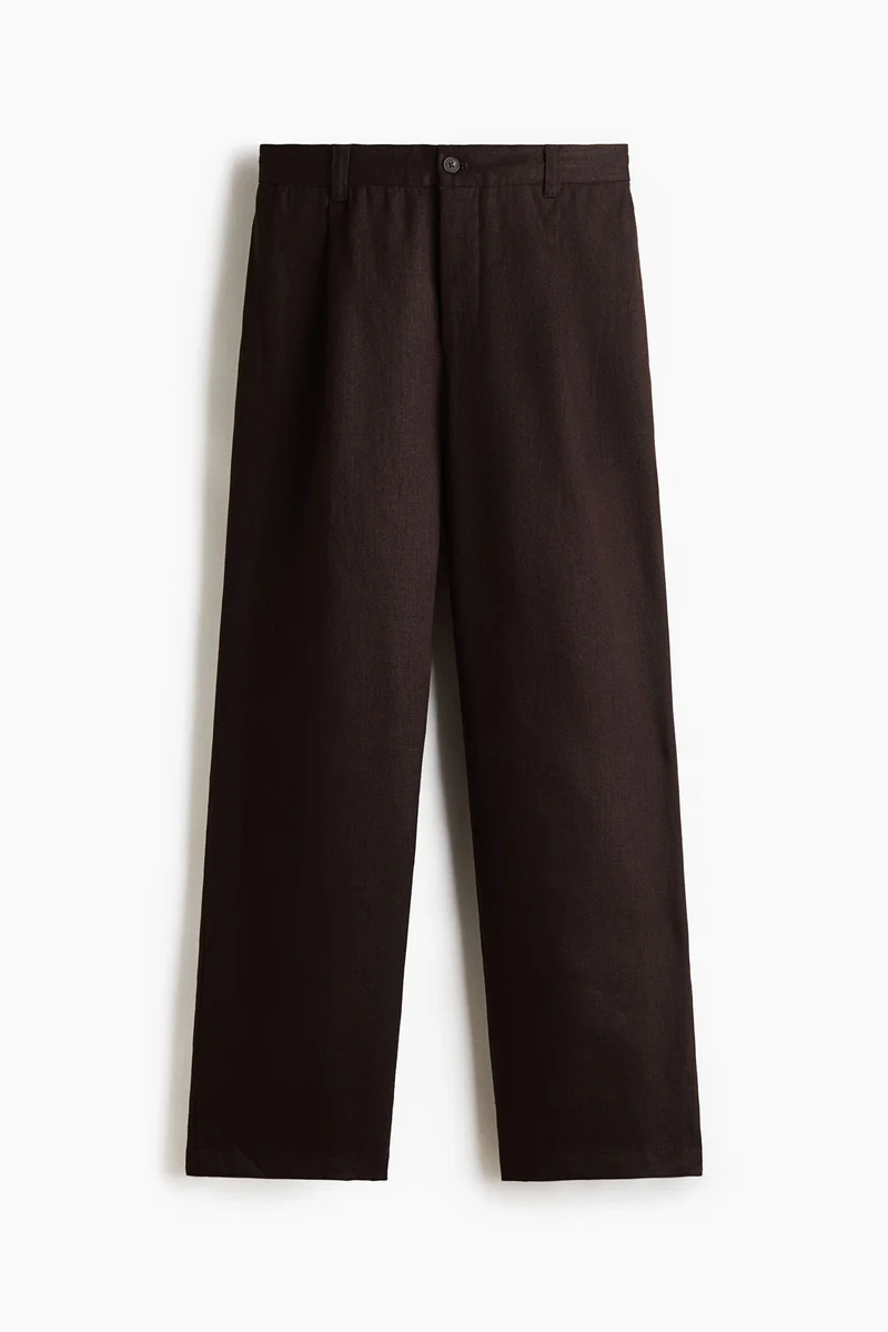H&M  Relaxed Fit Linen-blend trousers for Men | Best Price UAE