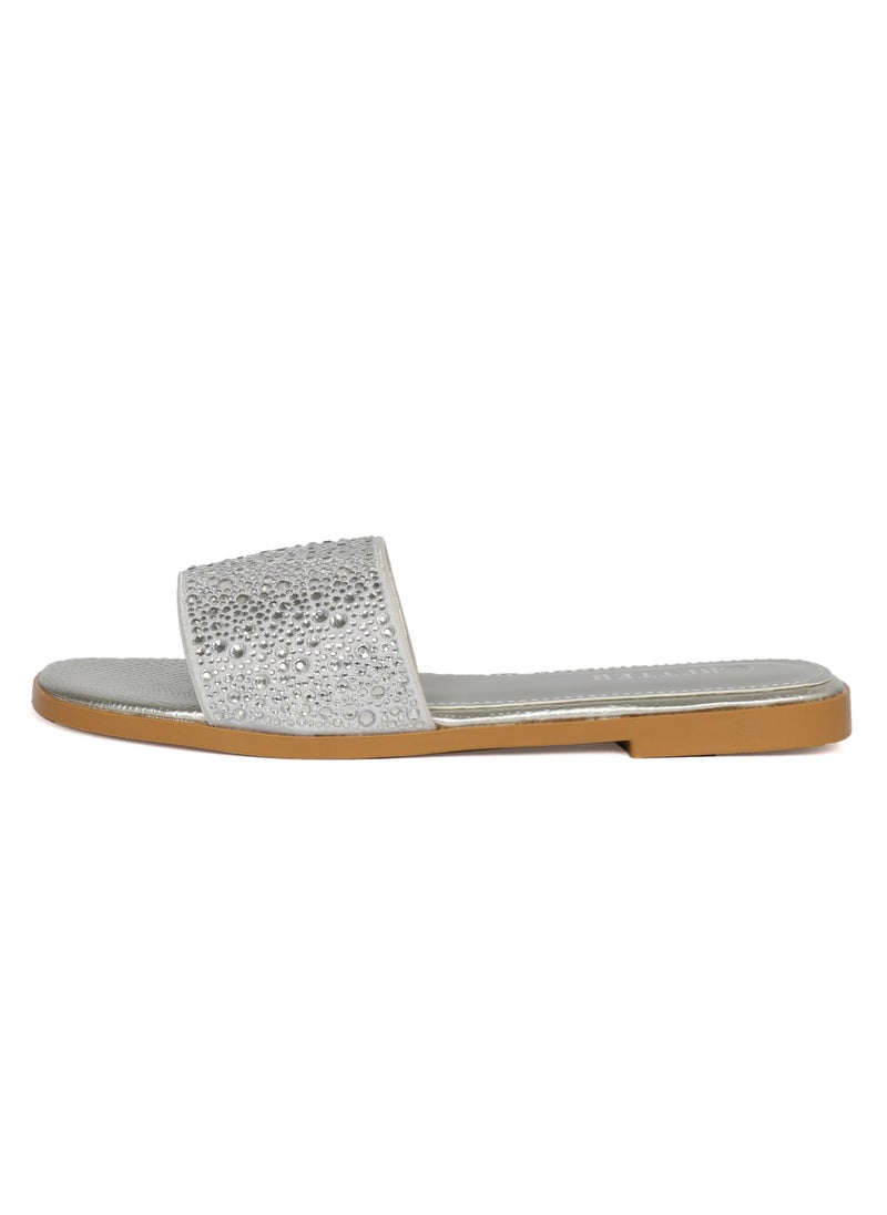 Better - Ladies Flat Sandal Silver - Image 1