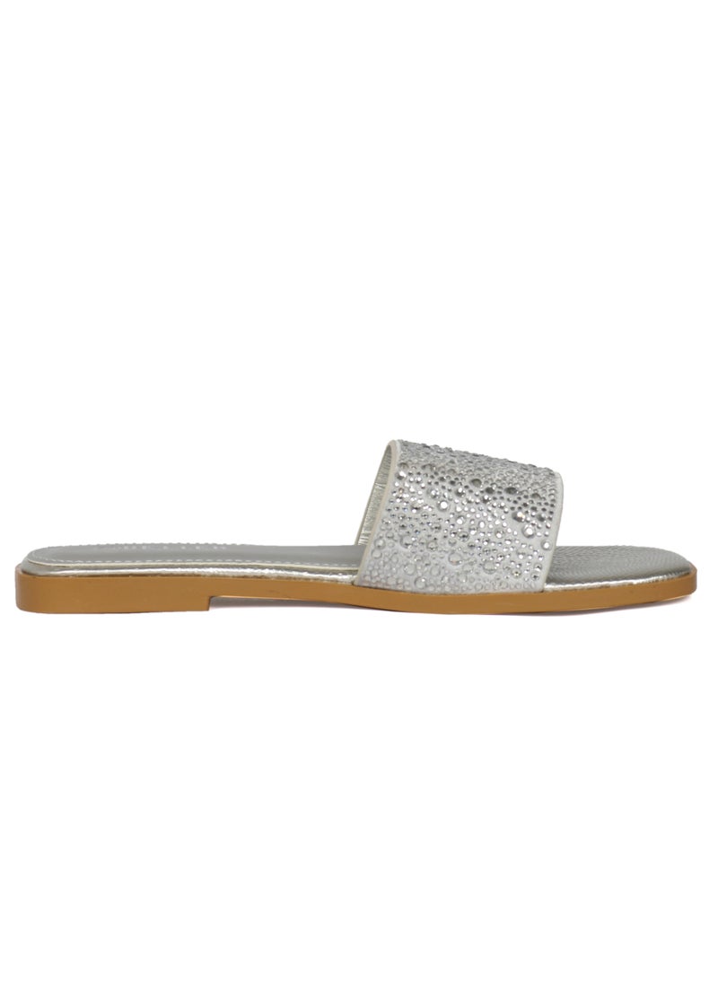 Better - Ladies Flat Sandal Silver - Image 1
