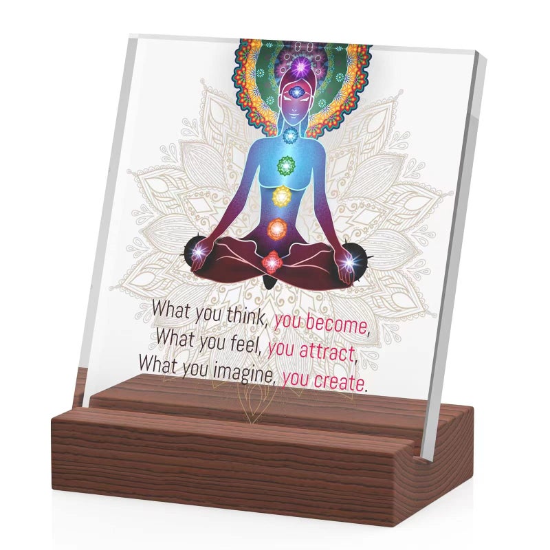 JANARARY JANARARY Zen Office Decor Meditation Gifts for Women Acrylic Desk Decoration Zen Gifts What You Think You Become What You Feel You Attract What You Imagine You Create 