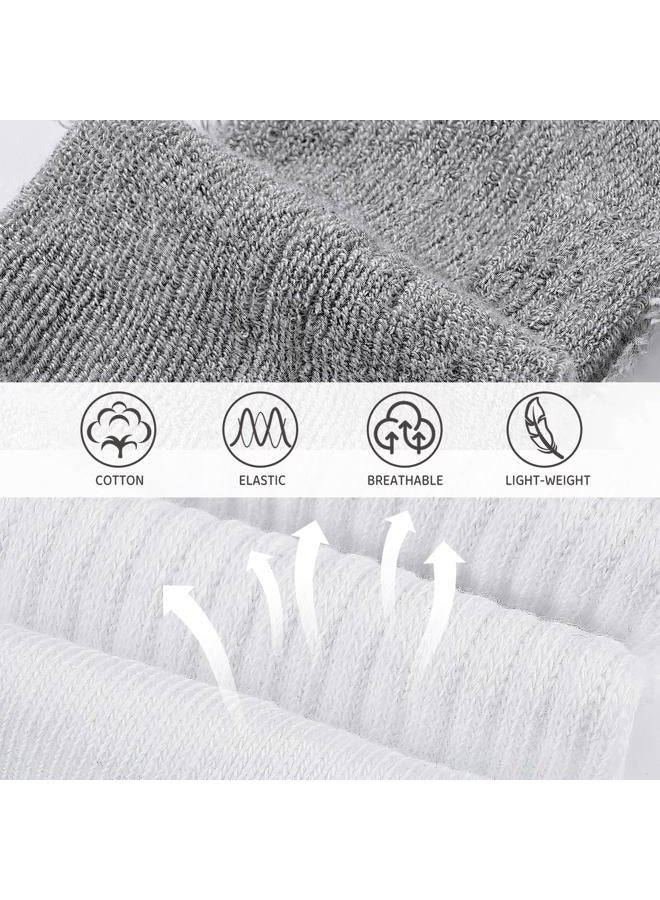 BOOPH Kids Athletic Crew Socks Boys Girls Performance Breathable Half Cushioned Socks Thick Cotton Calf Sockss for Running Soccer 6 Pairs 7-10Y White - Image 4