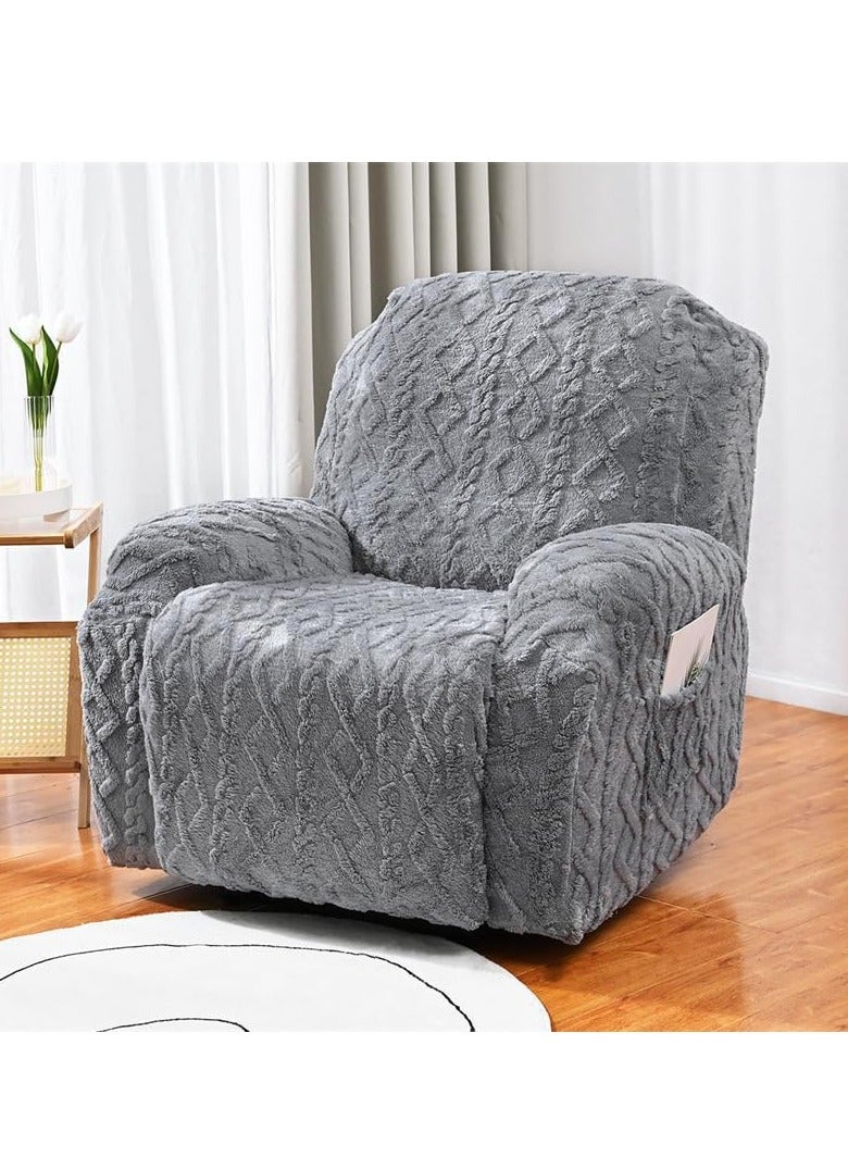 عام سميكة أفخم كرسي غطاء أريكة لون صلب غطاء كرسي قابل للتعديل حماية الترفيه كسول أريكة كرسي غطاء أريكة - Image 4