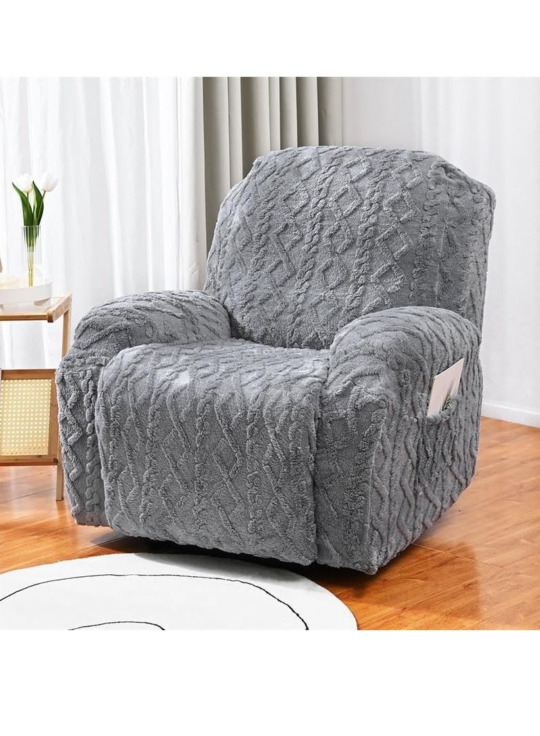 عام سميكة أفخم كرسي غطاء أريكة لون صلب غطاء كرسي قابل للتعديل حماية الترفيه كسول أريكة كرسي غطاء أريكة - Image 1