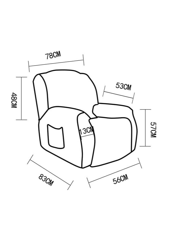 عام سميكة أفخم كرسي غطاء أريكة لون صلب غطاء كرسي قابل للتعديل حماية الترفيه كسول أريكة كرسي غطاء أريكة - Image 2
