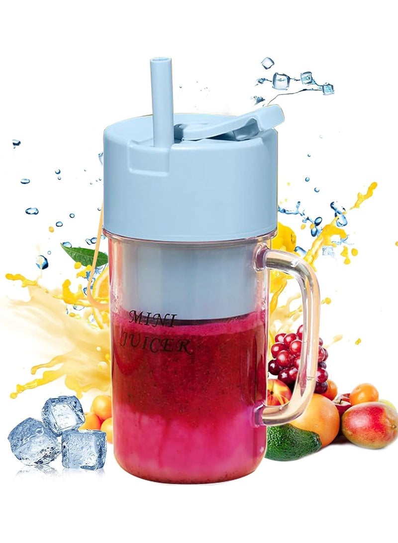 TAPIT Portable Blender for Shakes and Smoothies USB Rechargeable 10 Blades Personal Juicer with Handle 12 oz Easy-to-Clean mini Blender with Charger Great for Kitchen Home Party Travel Outdoor (Blue)  - Image 1