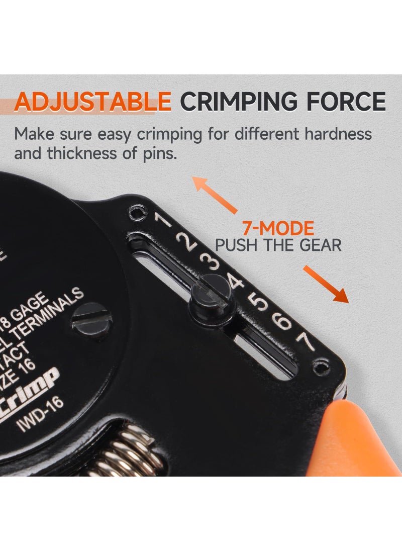 IWISS iCrimp Closed Barrel Crimper 4 Way Indent,8 Impression Type for Deutsch Solid Contacts gage 14,16&18(IWD-16)  - Image 5