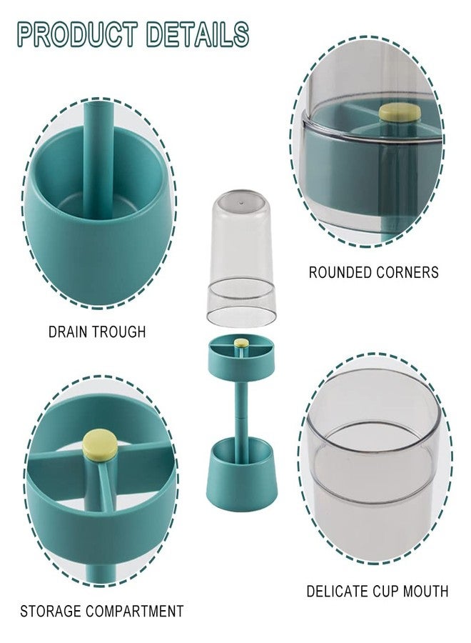 Roucerlin Toothbrush Holder Stand with Tooth Brush Cups/Cover, Toothpaste Holder Stand with 3Slots，Dental Storage Organizer Holder Stand, for Toothpaste (White) - Image 4
