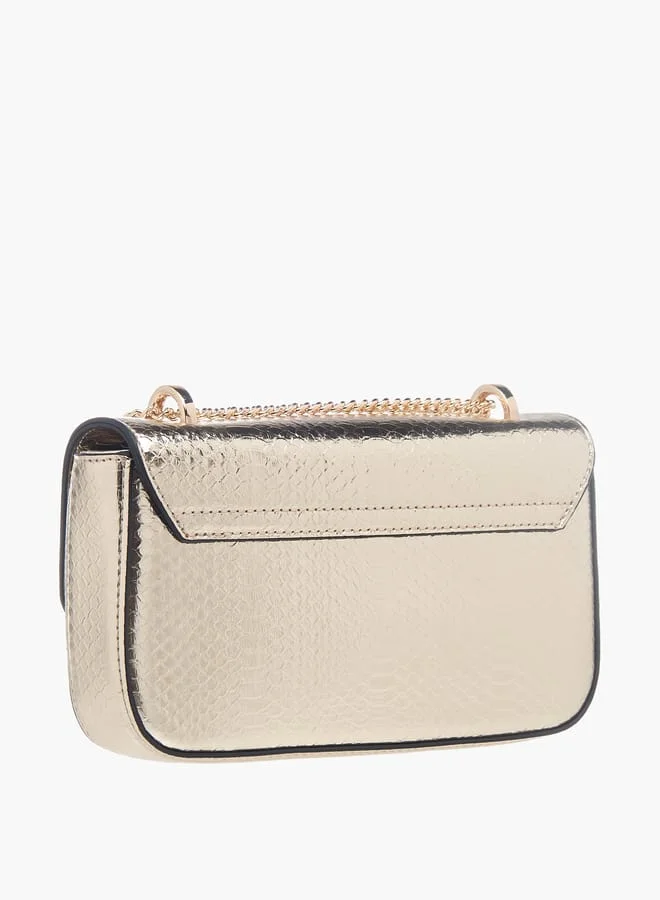 سيليست Womens Textured Crossbody Bag With Flap Closure And Chain Strap