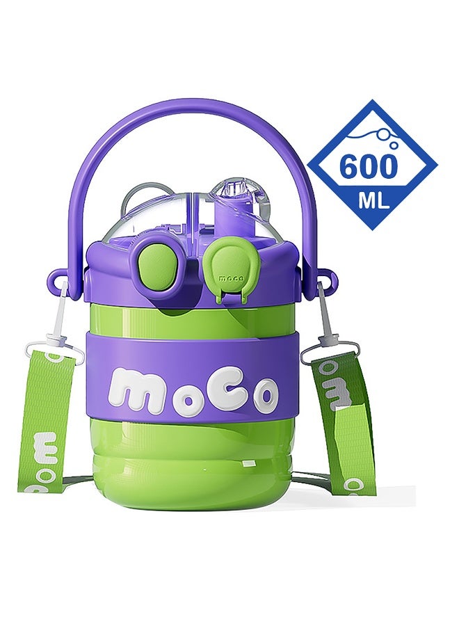 LITTLE SURPRISE BOX Green & Purple 2 way Lid Style Moco Kids Water 600 ml  - Image 2