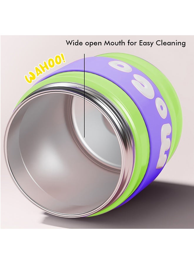 LITTLE SURPRISE BOX Green & Purple 2 way Lid Style Moco Kids Water 600 ml  - Image 4
