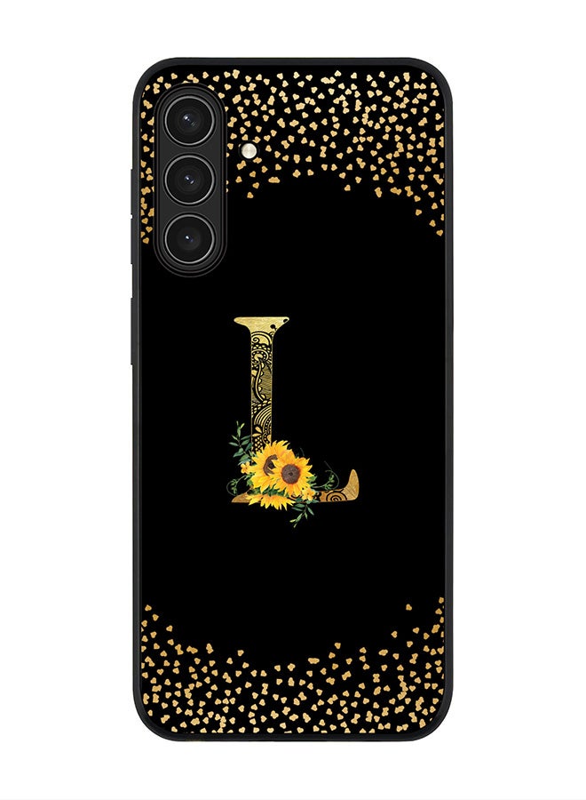 Stylizedd For Samsung Galaxy A17 / A17 4G Case,Slim fit Camera Protection, Shockproof Thin Phone cover  - Custom Floral Monogram - L ( Black )