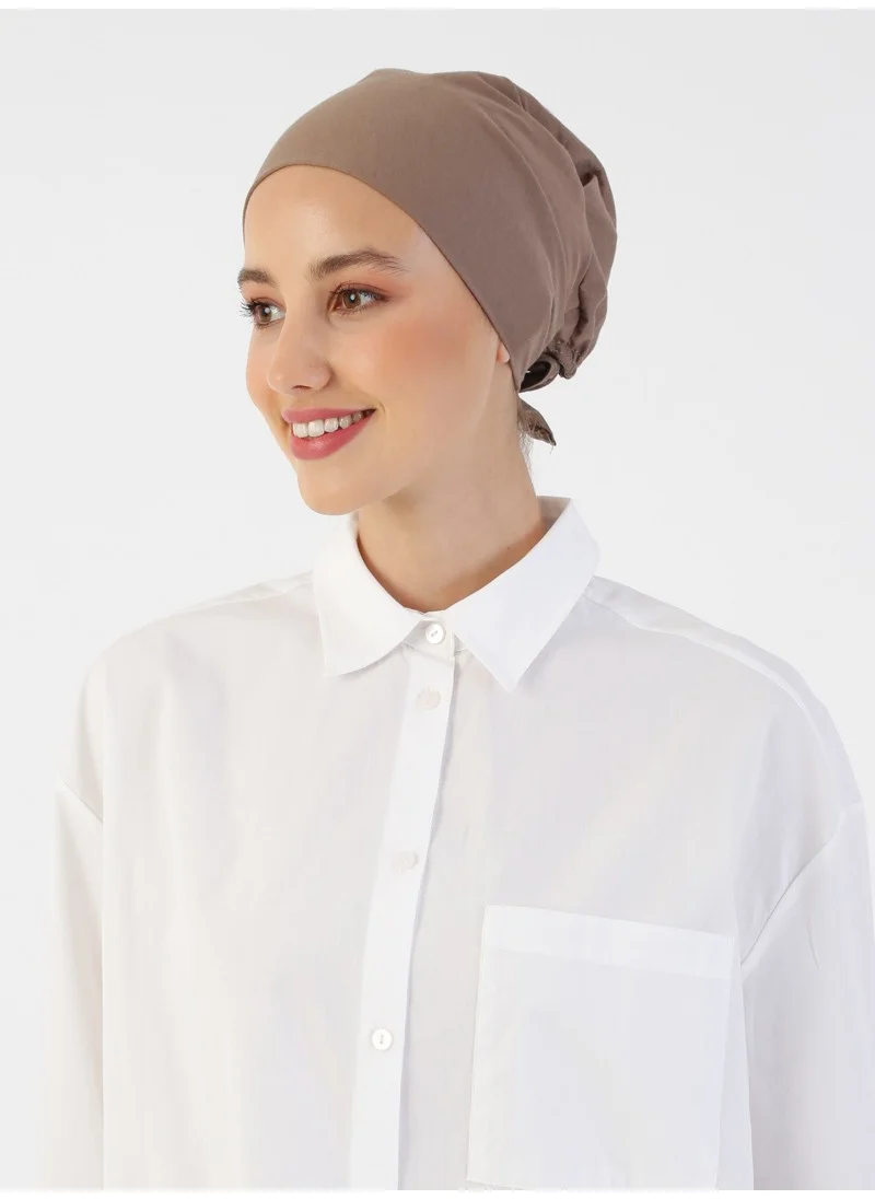 Ecardin Cotton Wide Size Bonnet - Dark Mink -