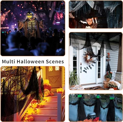 Yunfan 590" x 30" Halloween Creepy Cloth Spooky Halloween Decorations Indoor Outdoor Haunted House Party Decor Supplies Backdrops for Garden,Doorways,Yard,Home,Windows - Image 4