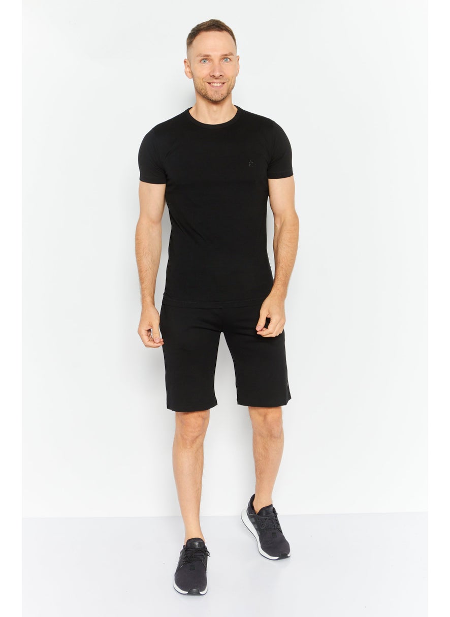 Men 2 Pcs Solid Short Sleeve T-Shirt And Shorts Set, Black - pzsku/Z7CFB38FFEA329F4004B0Z/45/_/1737642265/ed962655-ce0e-40da-8f1a-2810097d6ce4