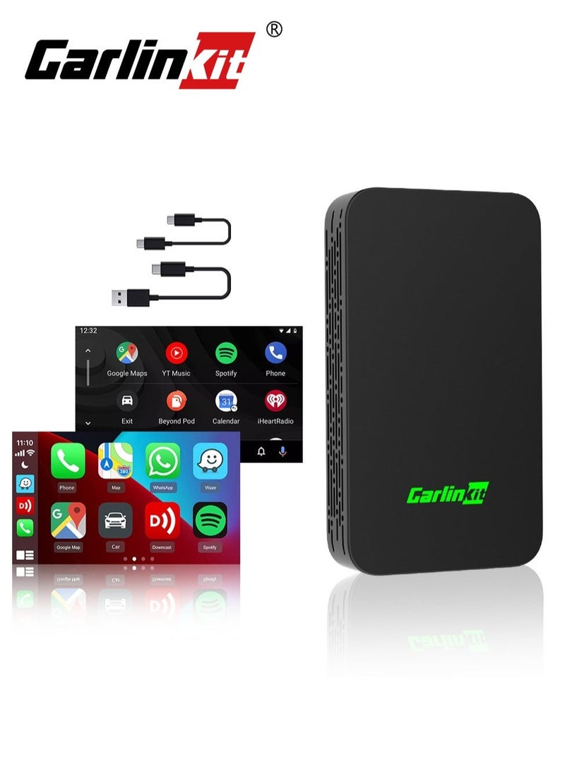 كار لينكيت CarlinKit 5.0 Wireless CarPlay Wireless Android Auto 2 في 1 محول GPS التوصيل والتشغيل 2.4 + 5.8 جيجا هرتز اتصال تلقائي لسيارة MG مازدا كامري كيا 98٪