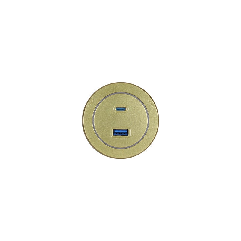 Jana Light USB & USB Type-C Charger Port Socket Gold with Light ZOYA-016 GD 5V 3.1A - Image 2