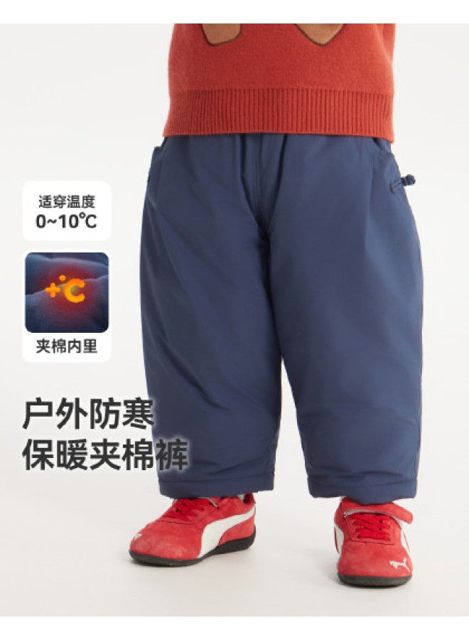 Windproof Quilted Pants] Baby Pants Thickened Winter Style Boys Quilted Pants Children's Trousers 2025 New Arrival - Image 1