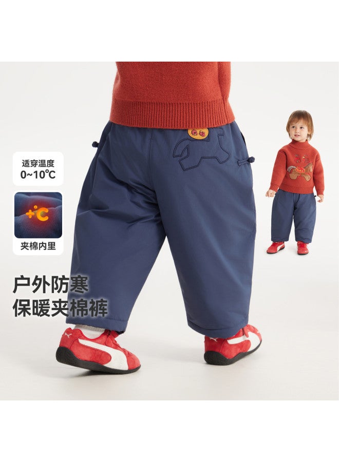 Windproof Quilted Pants] Baby Pants Thickened Winter Style Boys Quilted Pants Children's Trousers 2025 New Arrival - Image 2