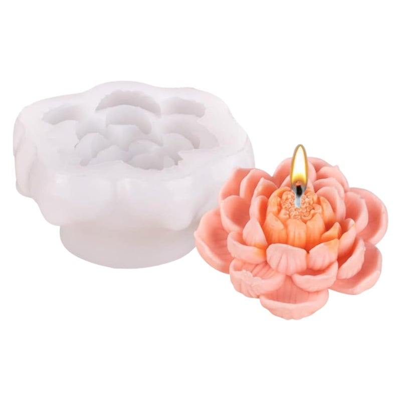SOFTCREATO SOFTCREATO Lotus Flower Silicone Candle Mold | 3D Flower Resin Epoxy Mould for Candles Soap Making DIY Wax Resin Craft (Lotus C)  - Image 1